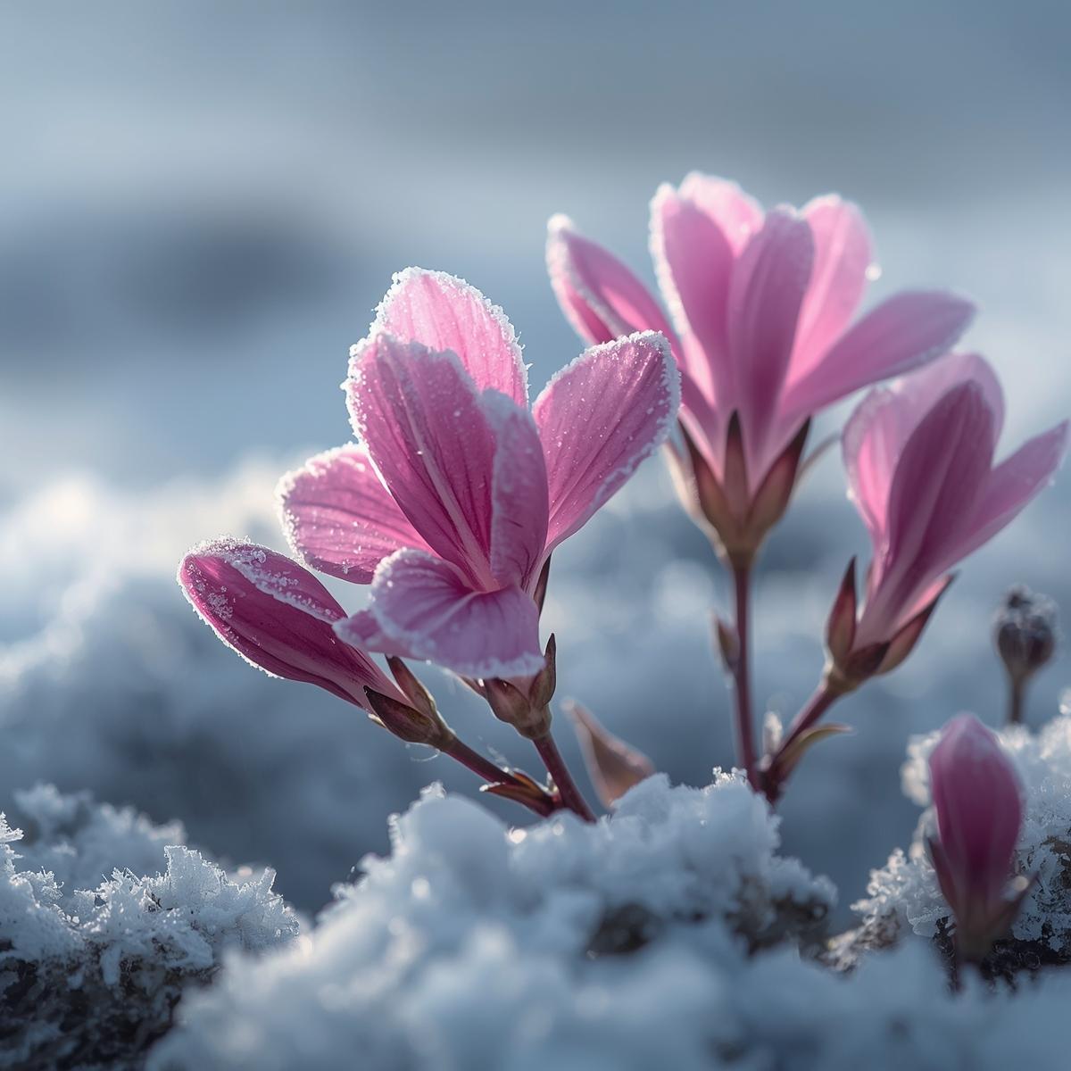 Daphne flowers in winter